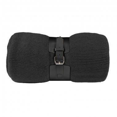 Плед "Belt"; чёрный; 130 х 180 см; 100% акрил, с поясом