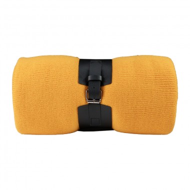 Плед "Belt"; жёлтый; 130 х 180 см; 100% акрил, с поясом
