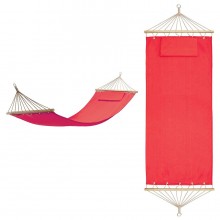 Гамак с подушкой "МАЙАМИ" , в сумке ; красный; 200х80см; хлопок, дерево, шелкография