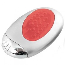 Зажигалка "Классика" с подсветкой; серебристый с красным; 3,5х1,6х6 см; металл, пластик; лазерная гр