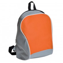 Промо-рюкзак "Fun"; серый с оранжевым; 30х38х14 см; полиэстер; шелкография
