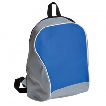 Промо-рюкзак "Fun"; серый с синим; 30х38х14 см; полиэстер; шелкография