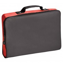 Конференц-сумка "Folder"; черный с красным; 39,5х30х5 см; полиэстер; шелкография