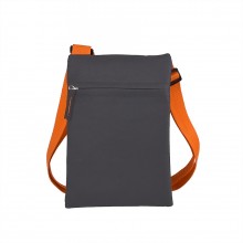 Сумка для документов "ACTIVE" с карманом на молнии, серый/оранжевый, 18х24 см, полиестер