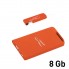 Набор источник "Theta" 4000 mAh + флеш-карта "Case" 8Гб в футляре, прорезиненный оранжевый