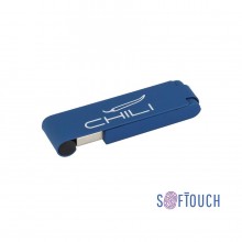 Флеш-карта "Case", объем памяти 16GB, темно-синий, покрытие soft touch