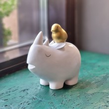 Статуэтка носорог и пеночка Статуэтка носорог и пеночка