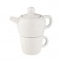 Набор чайный "Вавилон": чайник с чашкой, белый