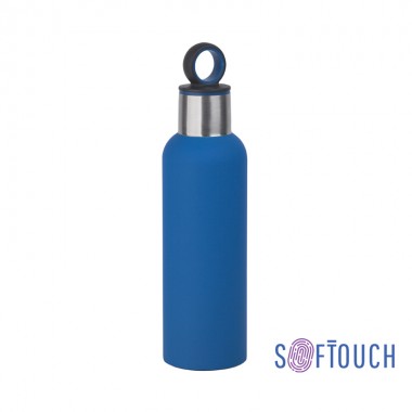 Термобутылка "Силуэт" с покрытием soft touch, 0,5л., синяя