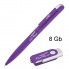 Набор ручка + флеш-карта 8 Гб в футляре, фиолетовый, покрытие soft touch