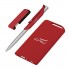 Набор ручка "Skil" + флеш-карта "Case" 8 Гб + зарядное устройство "Theta" 4000 mAh в футляре, покрыт