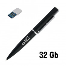 Ручка шариковая "Callisto" с флеш-картой на 32Gb (USB3.0), покрытие soft touch