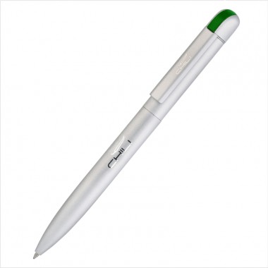 Ручка шариковая "Jupiter", серебристая матовая с зеленым дотом