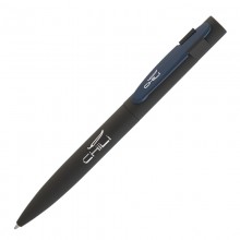 Ручка шариковая "Lip", черный/темно-синий, прорезиненная поверхность