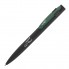 Ручка шариковая "Lip", черный/темно-зеленый, прорезиненная поверхность