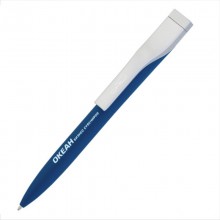 Ручка шариковая "Wave" с флеш-картой на 8GB, темно-синий, прорезиненная поверхность