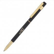 Ручка шариковая "Star", черный/золото, прорезиненная поверхность