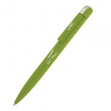 Ручка шариковая "Jupiter", зеленое яблоко, прорезиненная поверхность