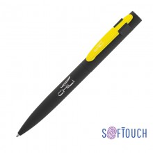 Ручка шариковая "Lip", черный/желтый, покрытие soft touch