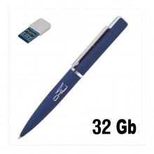 Ручка шариковая "Callisto" с флеш-картой на 32Gb (USB3.0), покрытие soft touch