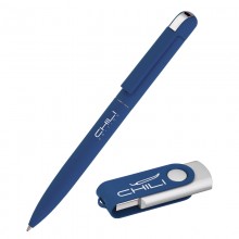 Набор ручка + флеш-карта 8 Гб в футляре, темно-синий