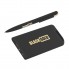 Набор ручка "Jupiter" + зарядник "Theta" 4000 mAh в футляре, черный/золото, покрытие soft touch