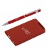 Набор ручка + источник энергии 4000 mAh в футляре, прорезиненный красный