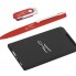 Набор ручка + флеш-карта 8Гб + источник энергии 4000 mAh в футляре, прорезиненный красный/черный
