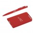 Набор ручка + источник энергии 4000 mAh в футляре, прорезиненный красный