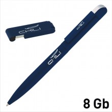Набор ручка + флеш-карта 8 Гб в футляре, темно-синий