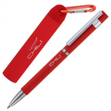 Набор ручка + источник энергии 2800 mAh в футляре, красный