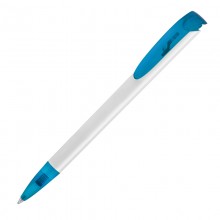 Ручка шариковая JONA T, белый/синий прозрачный