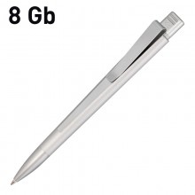 Ручка с флеш-картой USB 8GB "GENIUS METALLIC MM", серебристый