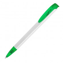 Ручка шариковая JONA T, белый/зелёный прозрачный