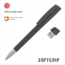 Ручка с флеш-картой USB 16GB «TURNUSsoftgrip M», черный