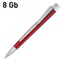 Ручка с флеш-картой USB 8GB "GENIUS METALLIC MM", бордовый