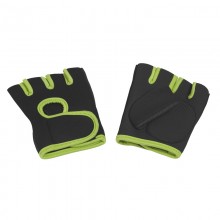 Перчатки для фитнеса "Рекорд", черный/зеленое яблоко, размер M