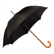 Зонт-трость с деревянной ручкой "Денди", черный