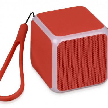 Портативная колонка Cube с подсветкой, красный