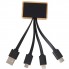 Кабель 3-в-1 с подсветкой лого Reedia S6, бамбук, черный