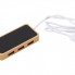 USB хаб с подсветкой лого Reedia S5, 3*USB, 1*Type C, бамбук, черный