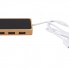 USB хаб с подсветкой лого Reedia S5, 3*USB, 1*Type C, бамбук, черный