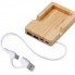 USB хаб Memo, 2*USB, 2*Type C, бамбук