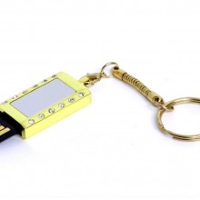 USB 2.0- флешка на 16 Гб Кулон с кристаллами и мини чипом