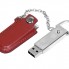 USB 2.0- флешка на 8 Гб в массивном корпусе с кожаным чехлом
