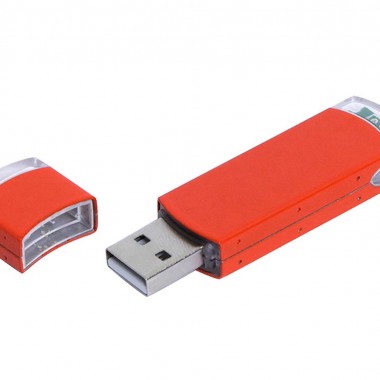 USB 2.0- флешка промо на 4 Гб прямоугольной классической формы