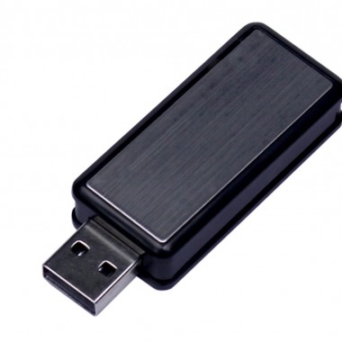 USB 2.0- флешка промо на 16 Гб прямоугольной формы, выдвижной механизм