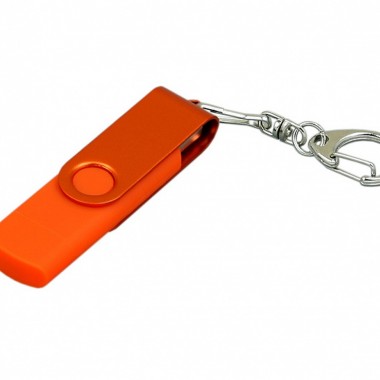 USB-флешка на 32 Гб с поворотным механизмом и дополнительным разъемом Micro USB