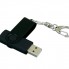 USB 3.0- флешка промо на 128 Гб с поворотным механизмом и однотонным металлическим клипом