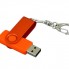 USB 3.0- флешка промо на 32 Гб с поворотным механизмом и однотонным металлическим клипом